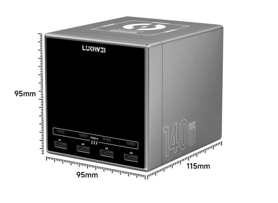 LW-U1 Raptor 140 W 8-Port USB-C & USB-Ladestation mit Wireless Charging – Schnellladegerät für Smartphone, Tablet & Laptop - EDV-Outlet