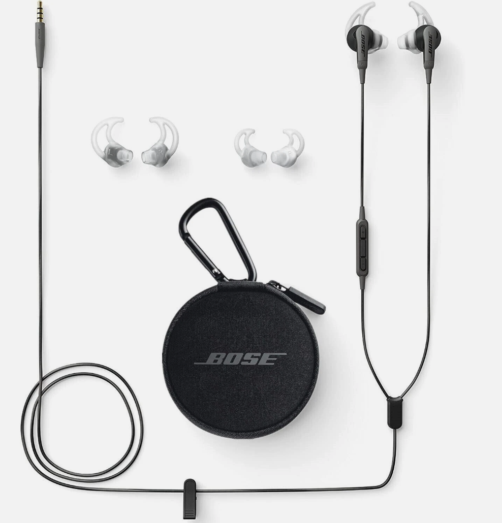Bose SoundSport Schwarz In-Ear Kopfhörer mit 3,5mm Klinke – Sport & Fitness Kabel-Ohrhörer - EDV-Outlet