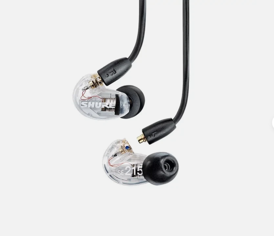 Shure SE215 Clear Transparent – Professionelle In-Ear Kopfhörer mit Kabel