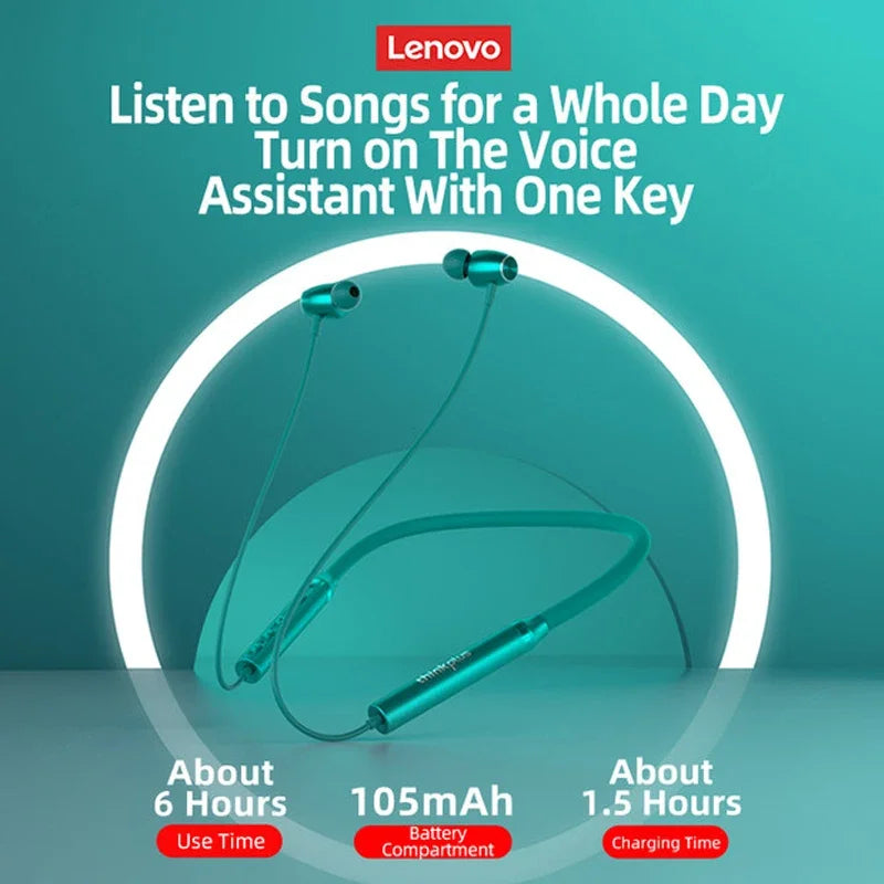 Lenovo HE05X II Bluetooth In-Ear Sport Kopfhörer mit Nackenband Schwarz - EDV-Outlet