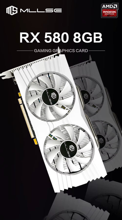 AMD RX 580 8GB 2048SP GDDR5 1284MHz Gaming Grafikkarte Weiß - EDV-Outlet