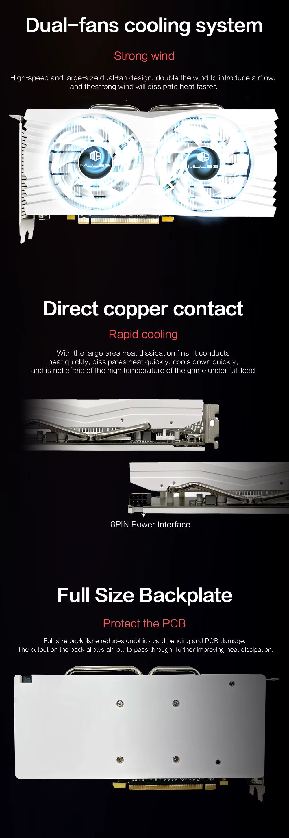 AMD RX 580 8GB 2048SP GDDR5 1284MHz Gaming Grafikkarte Weiß - EDV-Outlet