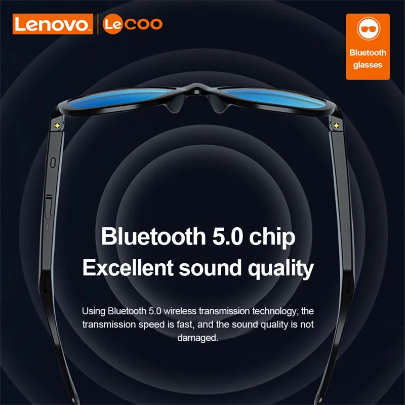 Lenovo Lecoo C8 Smart Brille Musik Lautsprecher Headset drahtlose Bluetooth Sonnenbrille Outdoor Sport Kopfhörer UV-Schutz - EDV-Outlet