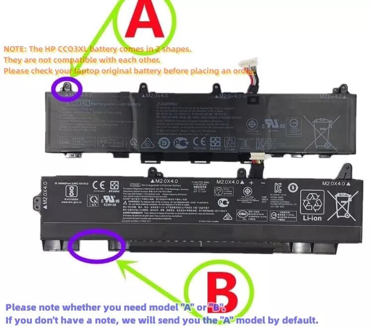 HP CC03XL Original Akku für L78555-005 | kompatibel mit EliteBook 830 G7 G8, 835 G7 G8, 840 G7 G8, 845 G7 G8, 850 G7 G8, 855 G7 G8 | Li-Ion, 53 Wh, 11,55 V - EDV-Outlet